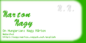 marton nagy business card