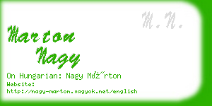 marton nagy business card